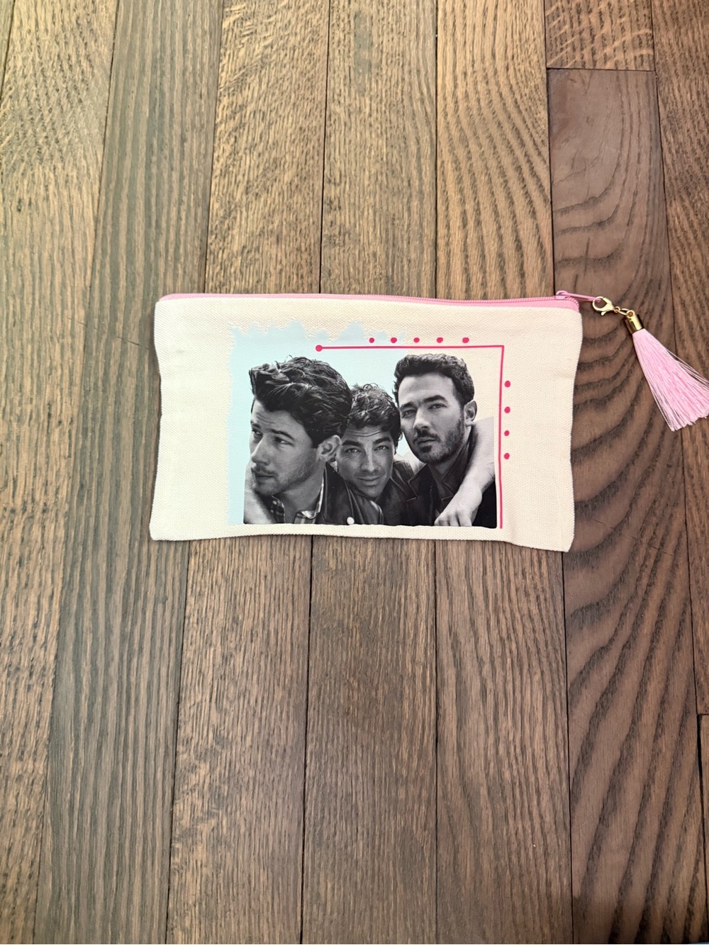 Jonas Brothers Pink Tassel Canvas Zip Pouch